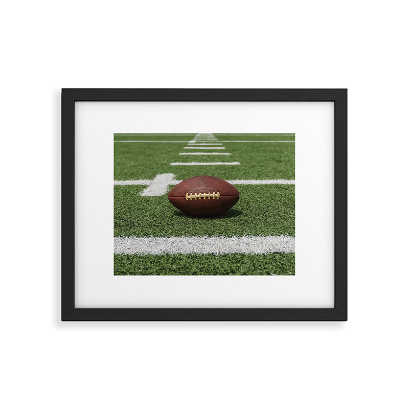 American Football Court with ball on Gras Framed Art Print Gallery Image 4