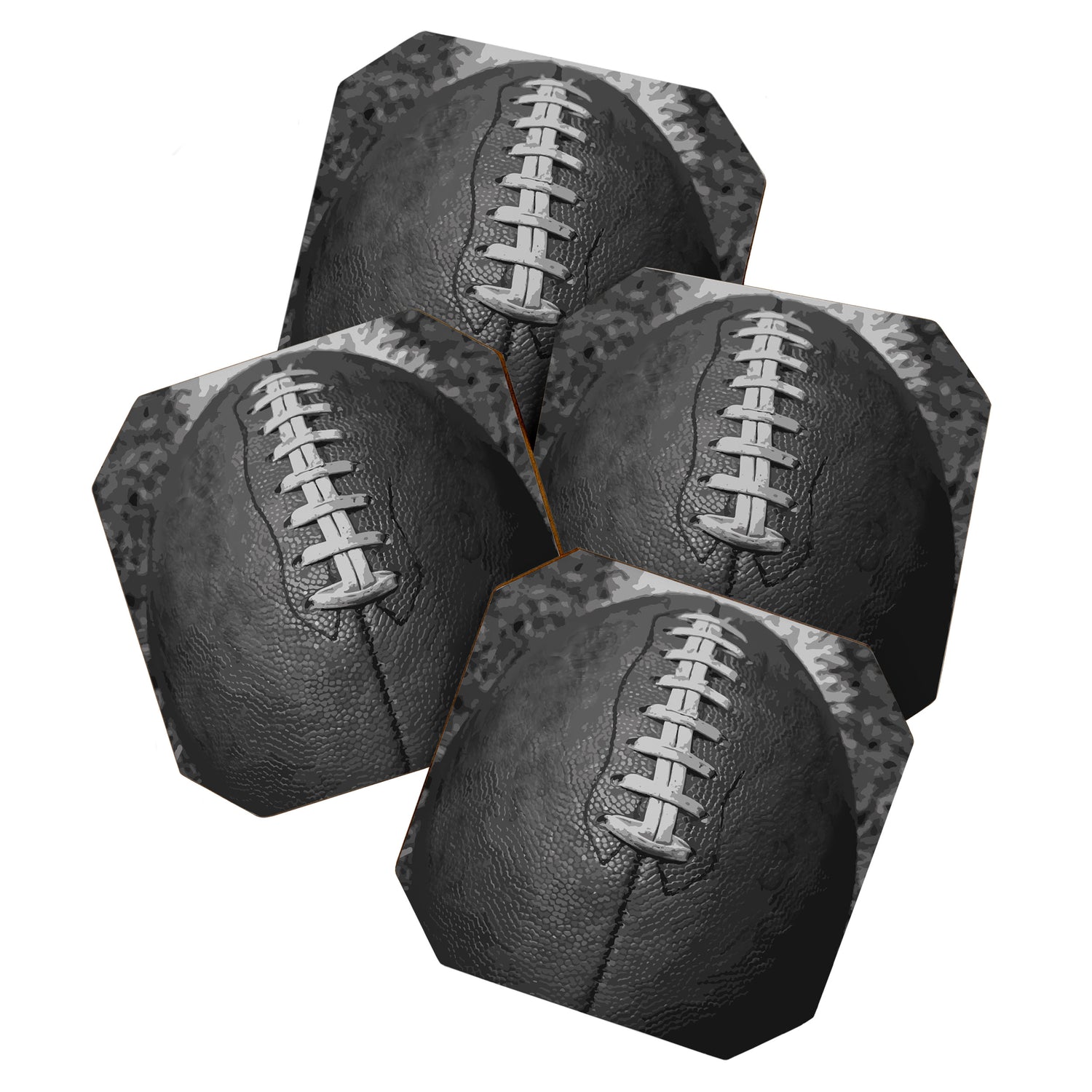 Big American Football black & white Coaster Gallery Image 1