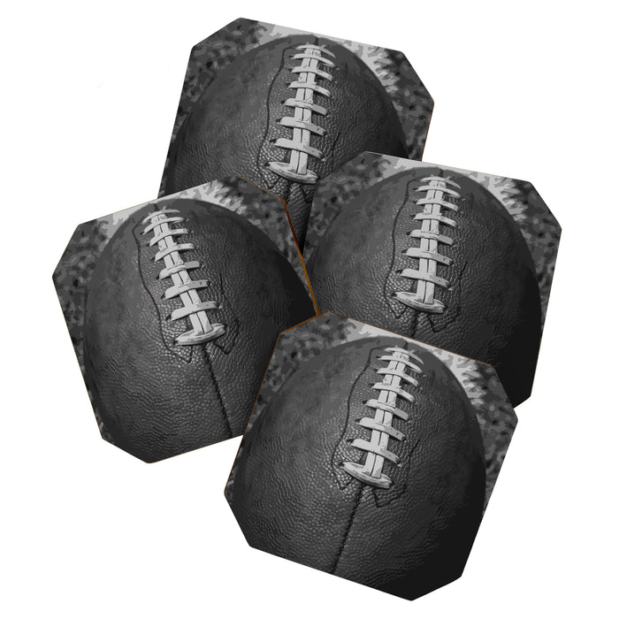 Big American Football black & white Coaster Gallery Image 1