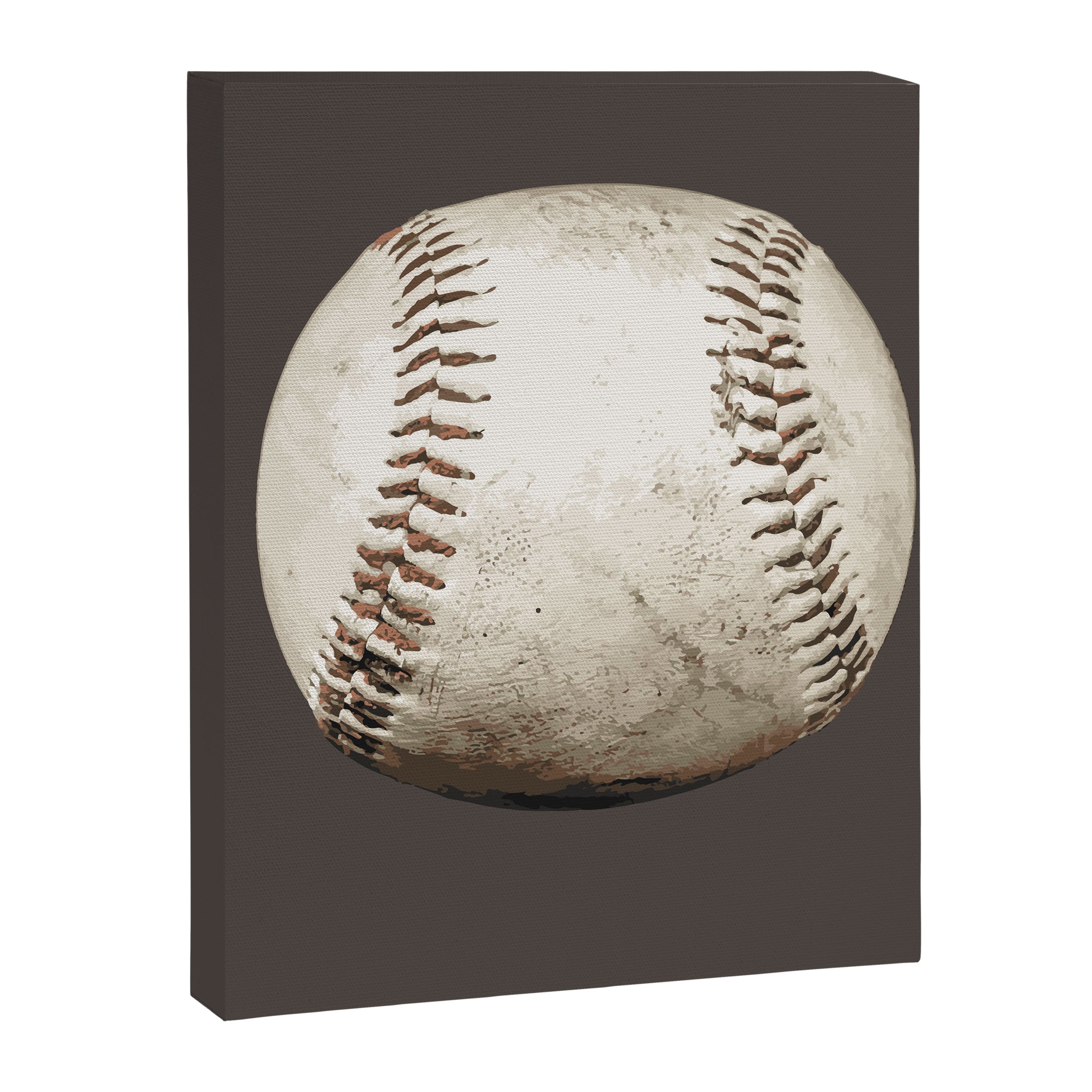 Big Baseball Illustration brown Canvas Print Gallery Image 6