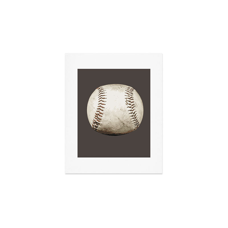 Big Baseball Illustration brown Art Print Gallery Image 1