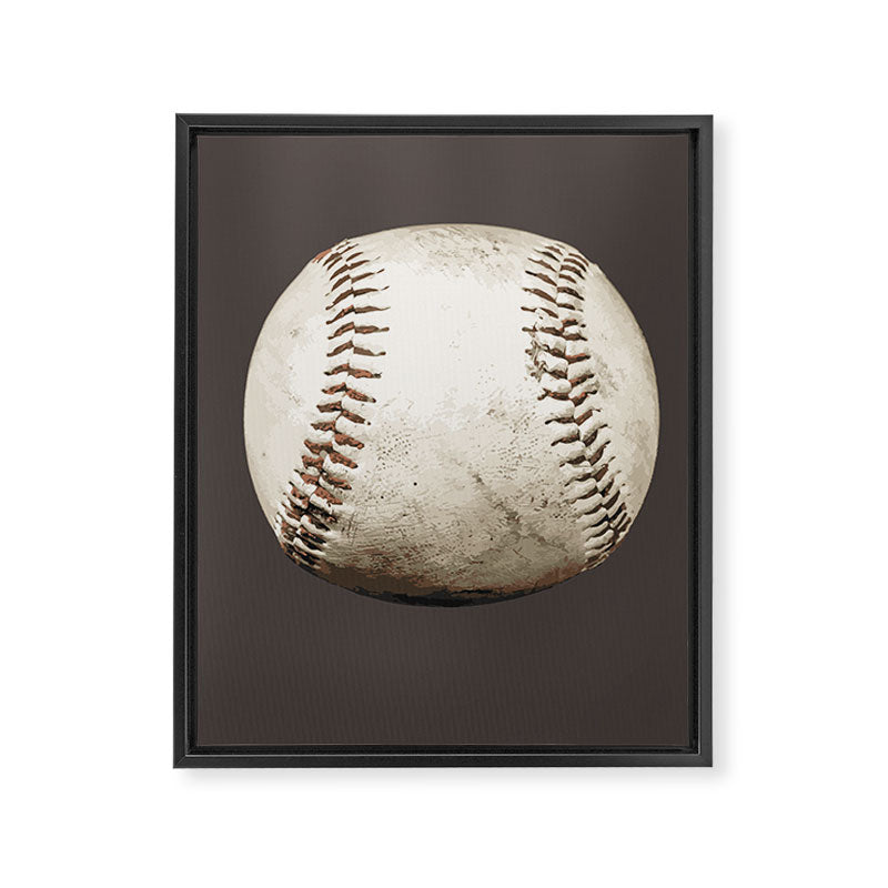 Big Baseball Illustration brown Framed Canvas Print Gallery Image 6