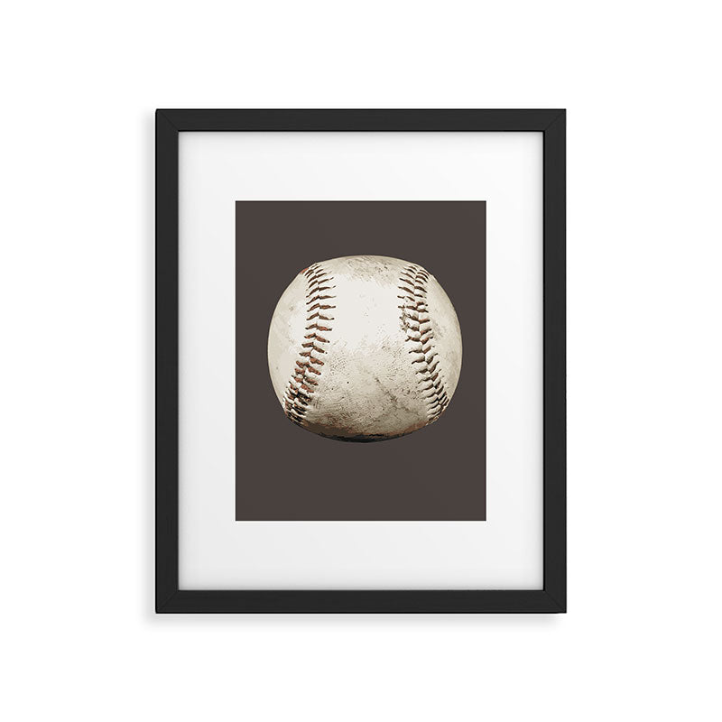 Big Baseball Illustration brown Framed Art Print Gallery Image 5