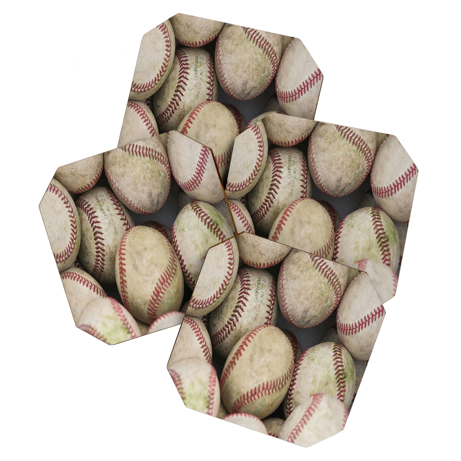 Many Baseballs - Background pattern Sports Illustration Coaster Gallery Image 1