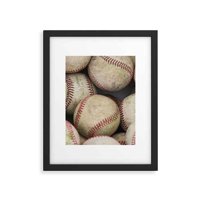 Many Baseballs - Background pattern Sports Illustration Framed Art Print Gallery Image 1