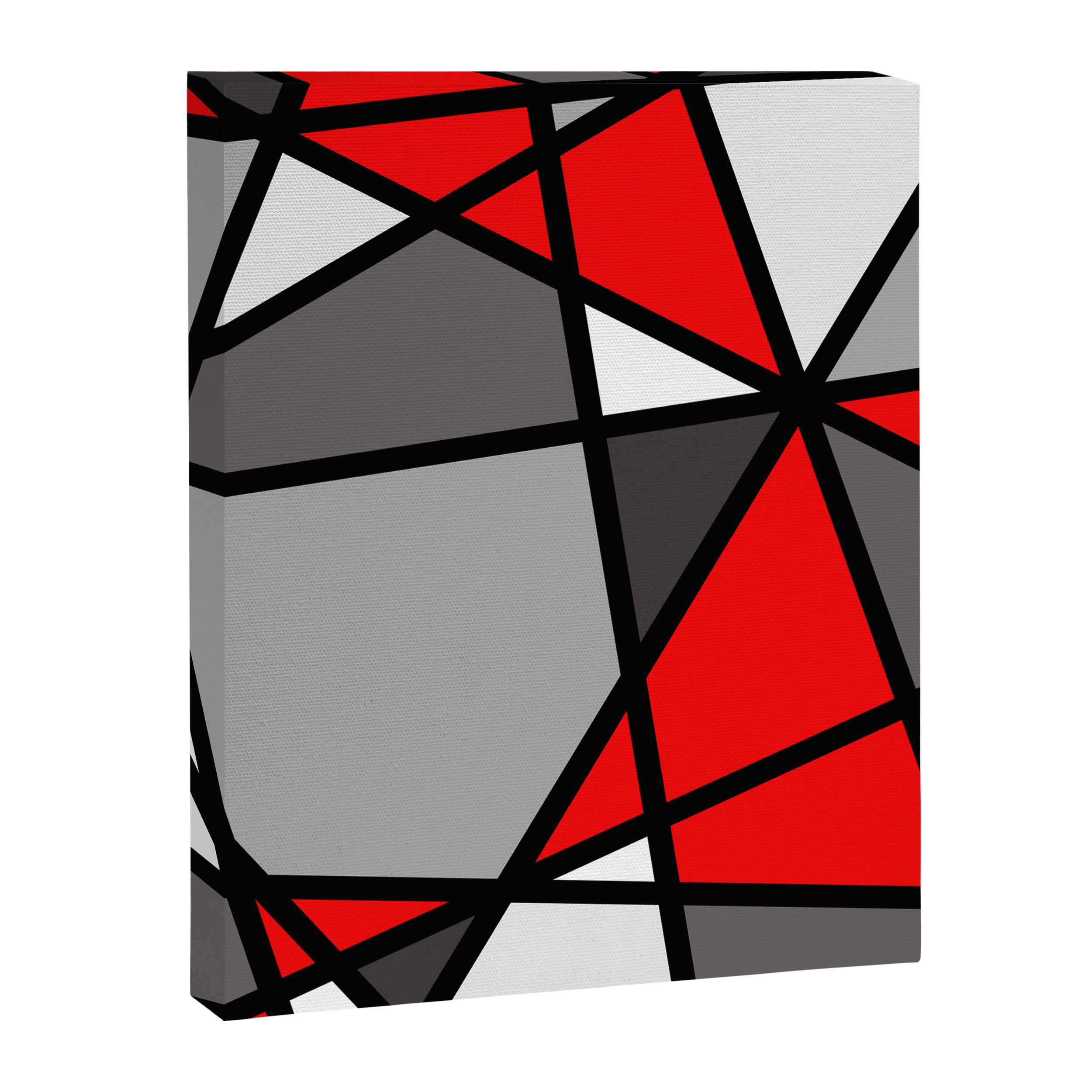 Triangels Geometric Lines red - grey - white Canvas Print Gallery Image 6
