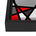 Triangels Geometric Lines red - grey - white Framed Canvas Print Gallery Image 3