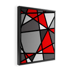 Triangels Geometric Lines red - grey - white Framed Canvas Print Gallery Image 2