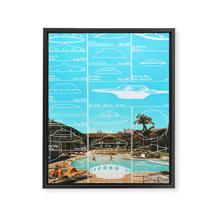60s UFO sightings Framed Canvas Print Gallery Image 1