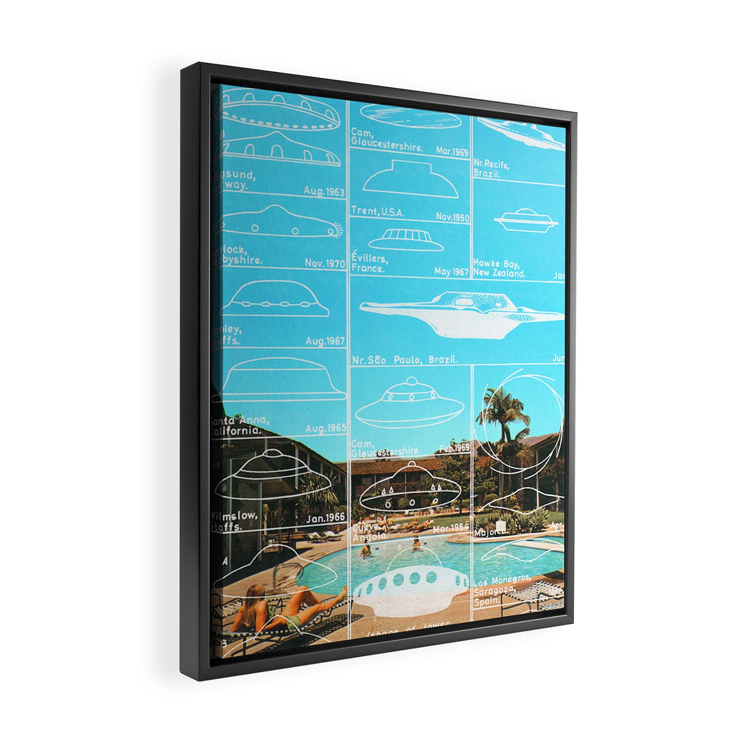 60s UFO sightings Framed Canvas Print Gallery Image 2