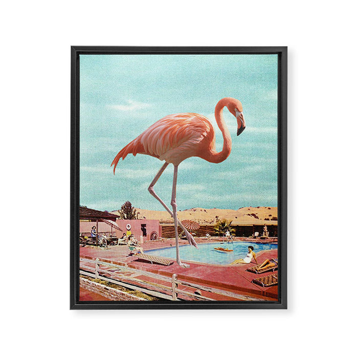 Flamingo on Holiday Framed Canvas Print Gallery Image 1
