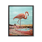 Flamingo on Holiday Framed Canvas Print Gallery Image 6