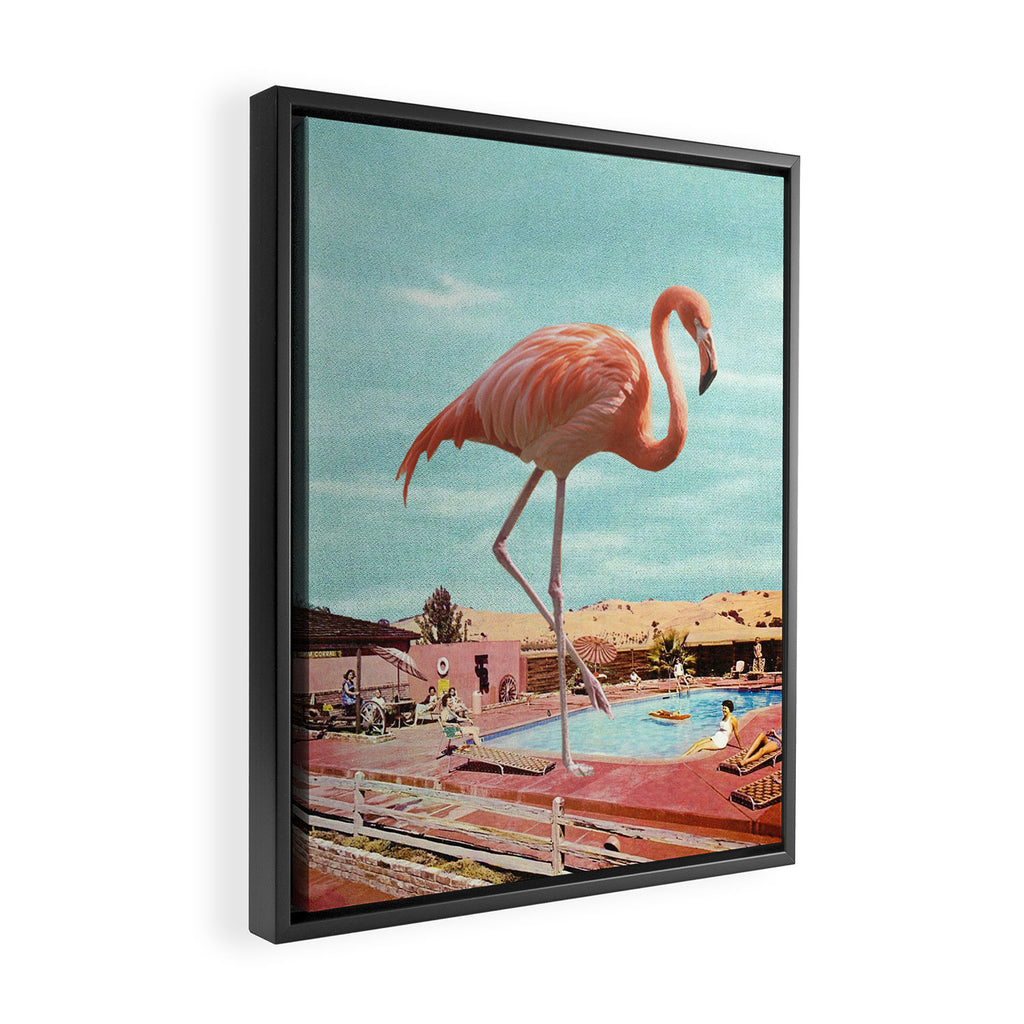 Flamingo on Holiday Framed Canvas Print Gallery Image 2