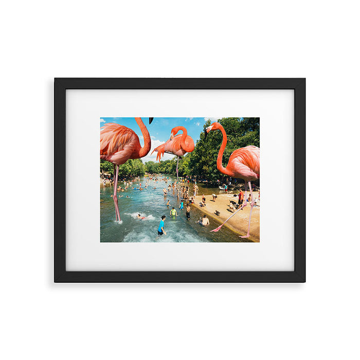 Flamingo Shore Framed Art Print Gallery Image 1