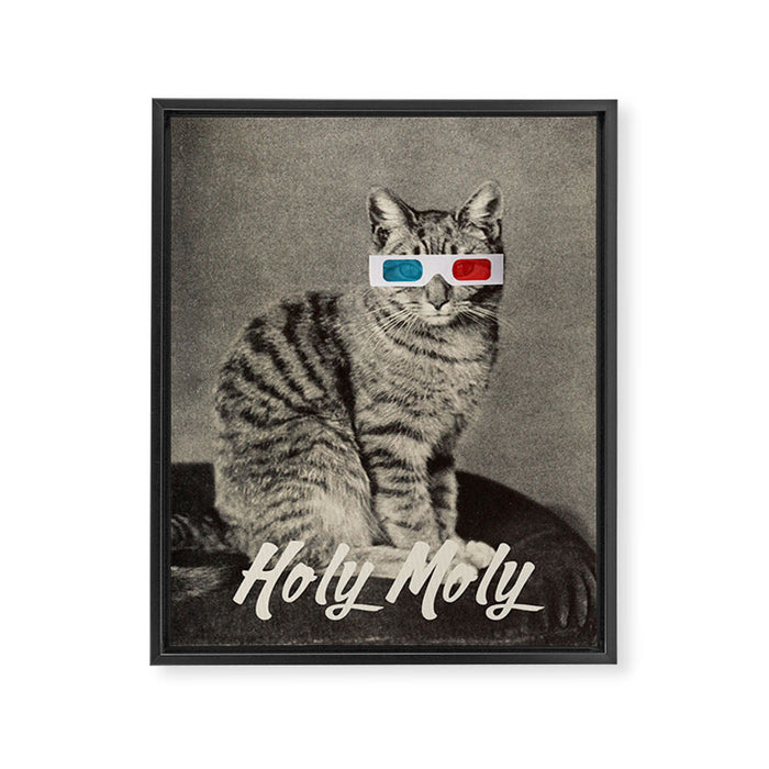 Holy Moly cat Framed Canvas Print Gallery Image 1