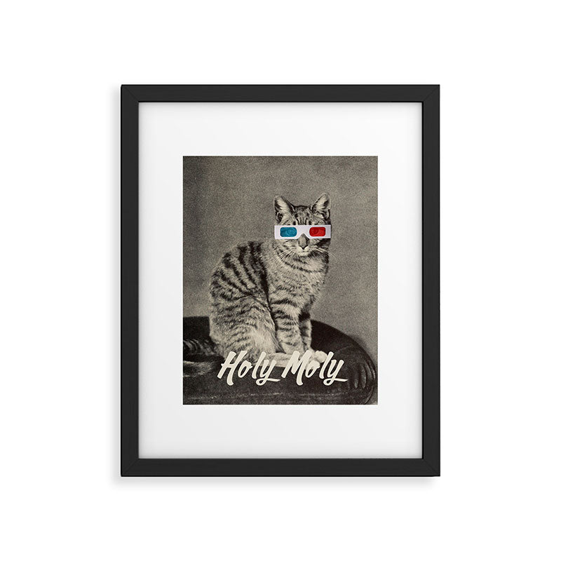 Holy Moly cat Framed Art Print Gallery Image 4