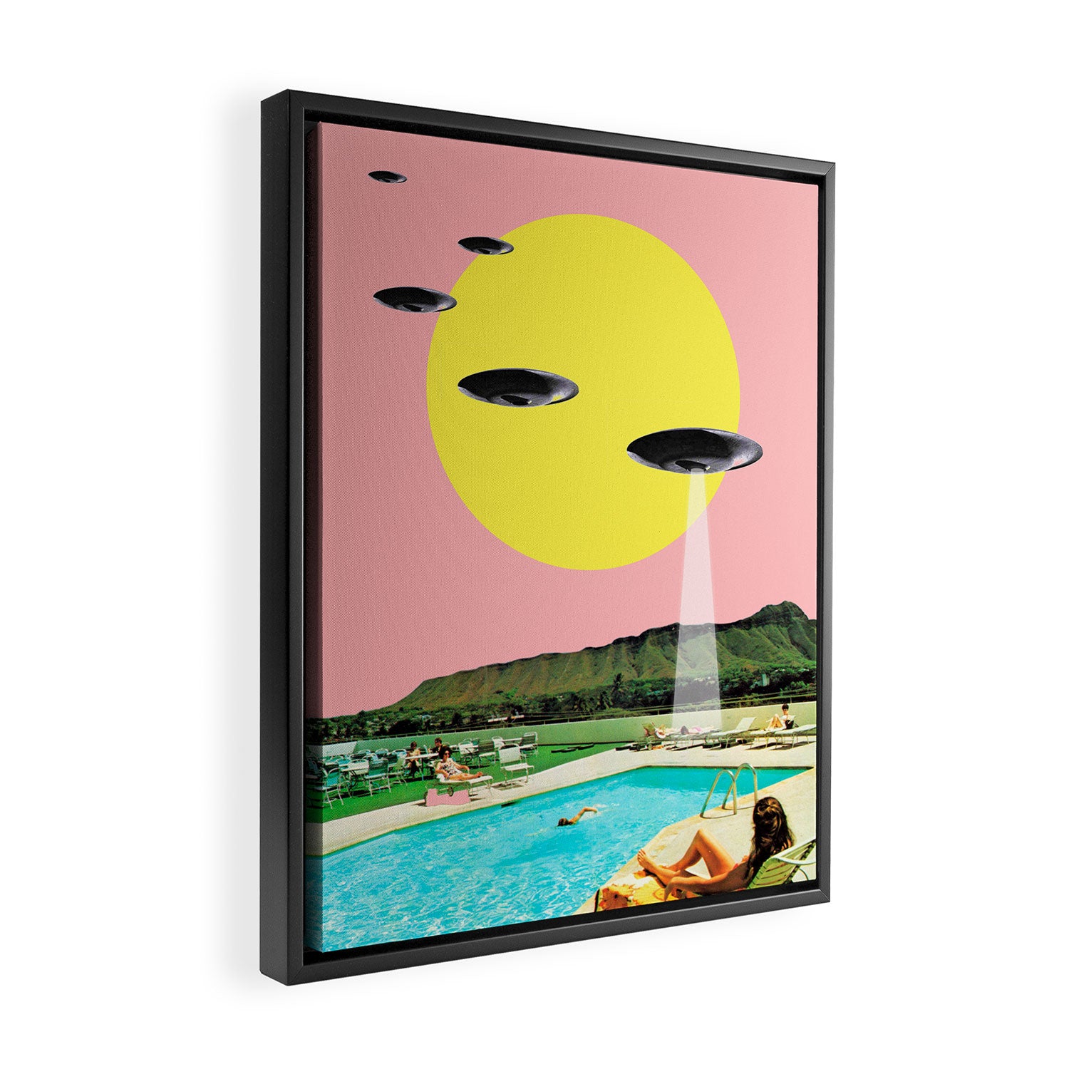 Invasion on vacation (UFO in Hawaii) Framed Canvas Print Gallery Image 2