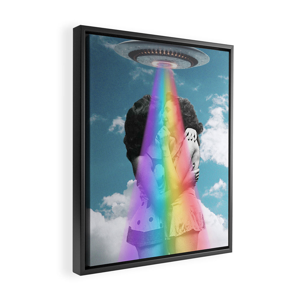 Love is love is love // Pride & UFOs Framed Canvas Print Gallery Image 2