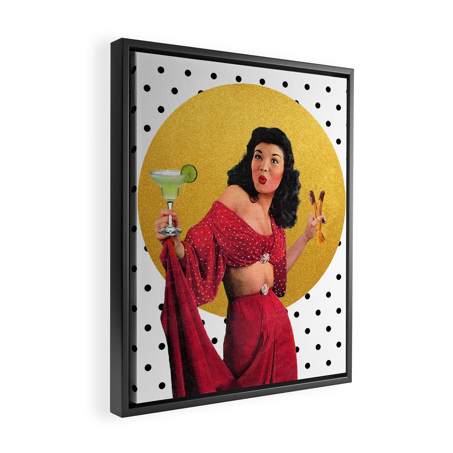 Margaritas & Churros (You can have it all) Framed Canvas Print Gallery Image 2