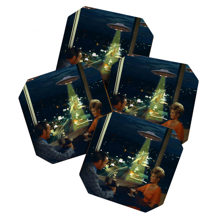 Meow! Cat abduction Coaster Gallery Image 1