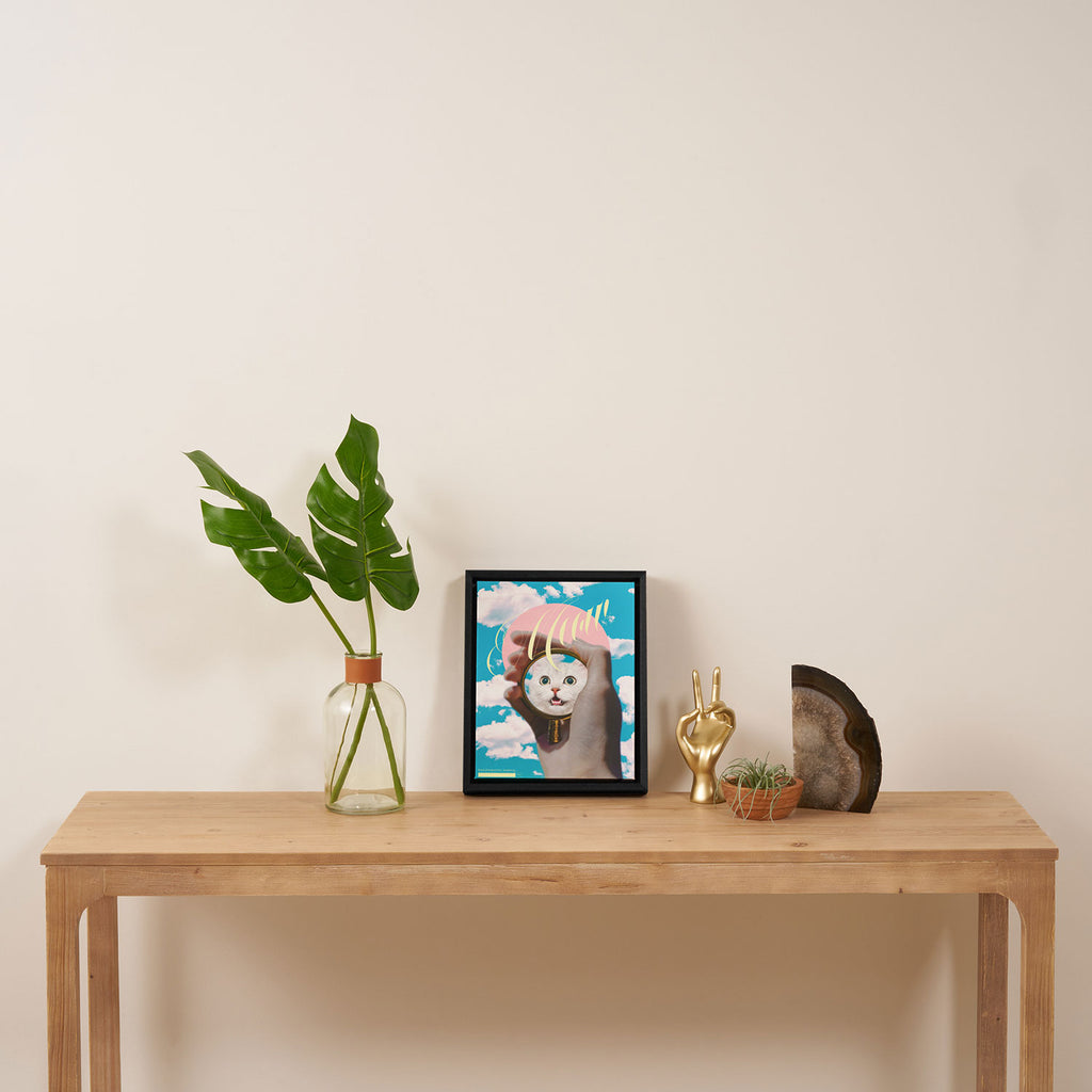 Meow // Cat Transformation Framed Canvas Print Gallery Image 4