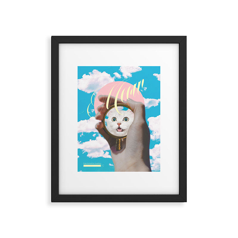 Meow // Cat Transformation Framed Art Print Gallery Image 5