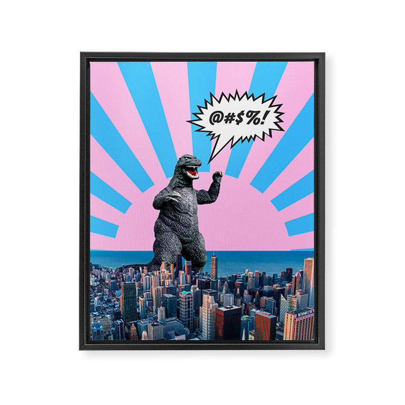 Monster in Town (@#%!) Framed Canvas Print Gallery Image 6
