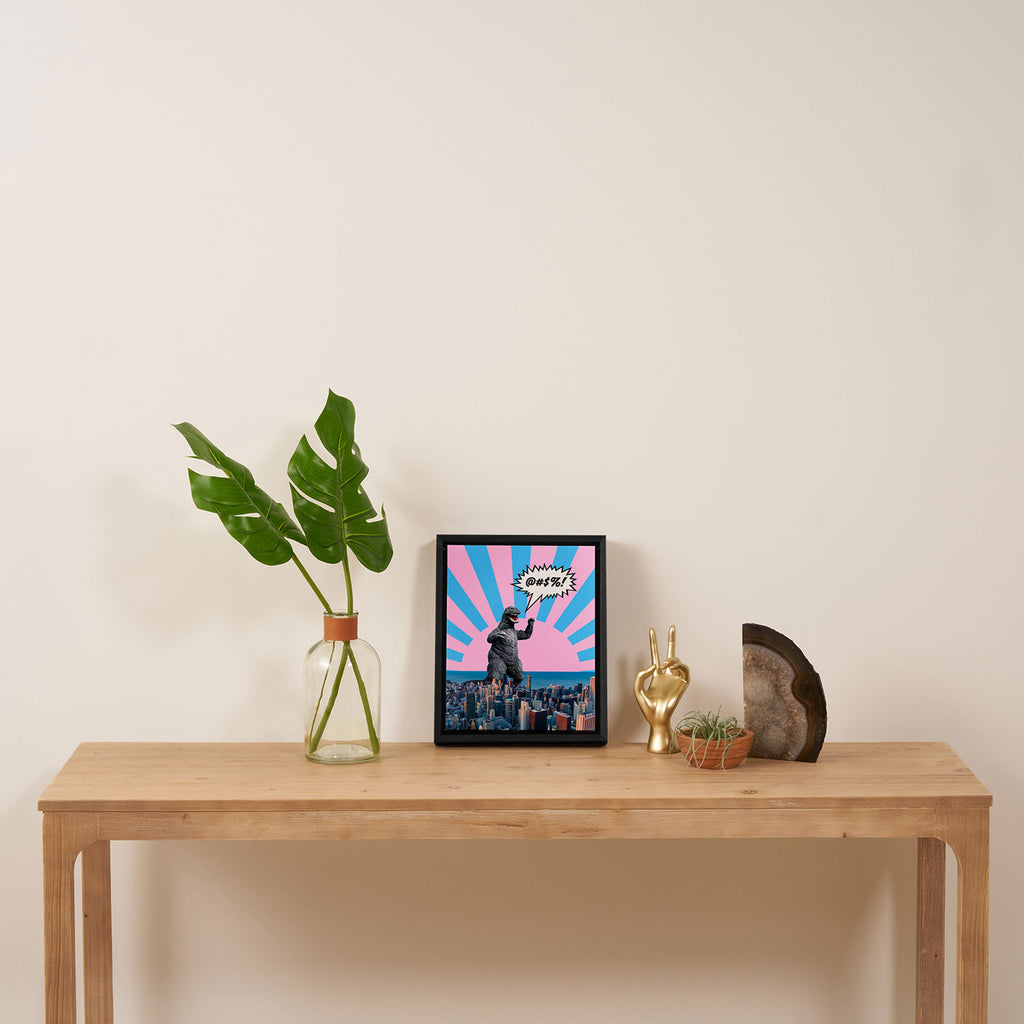 Monster in Town (@#%!) Framed Canvas Print Gallery Image 4