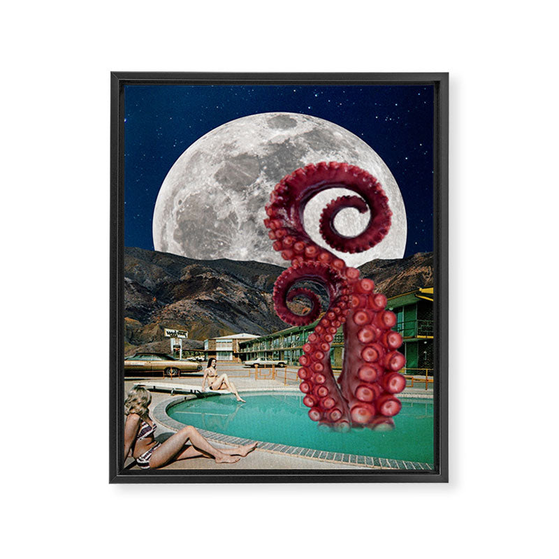 Octopus in the pool Framed Canvas Print Gallery Image 6