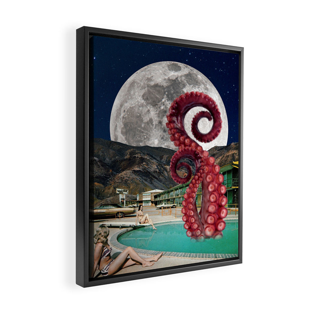 Octopus in the pool Framed Canvas Print Gallery Image 2
