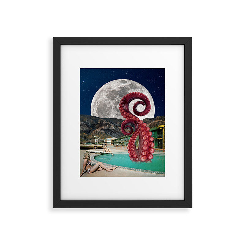 Octopus in the pool Framed Art Print Gallery Image 5