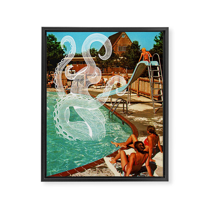 Octopus splash Framed Canvas Print Gallery Image 1