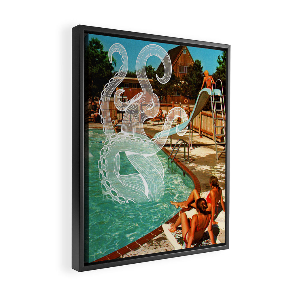 Octopus splash Framed Canvas Print Gallery Image 2