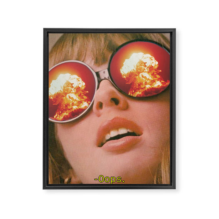Oops Framed Canvas Print Gallery Image 1