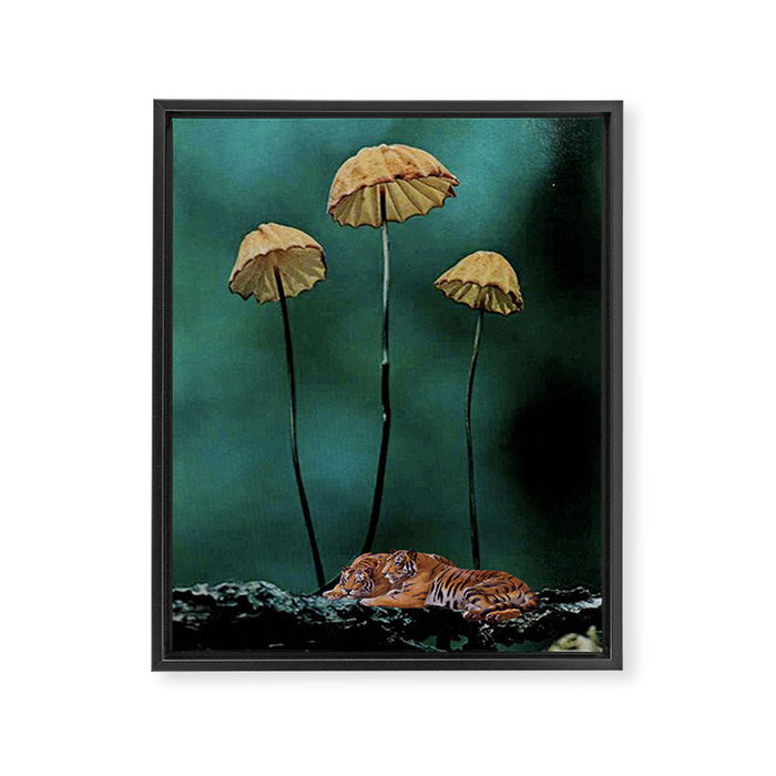 Resting Tigers Framed Canvas Print Gallery Image 1