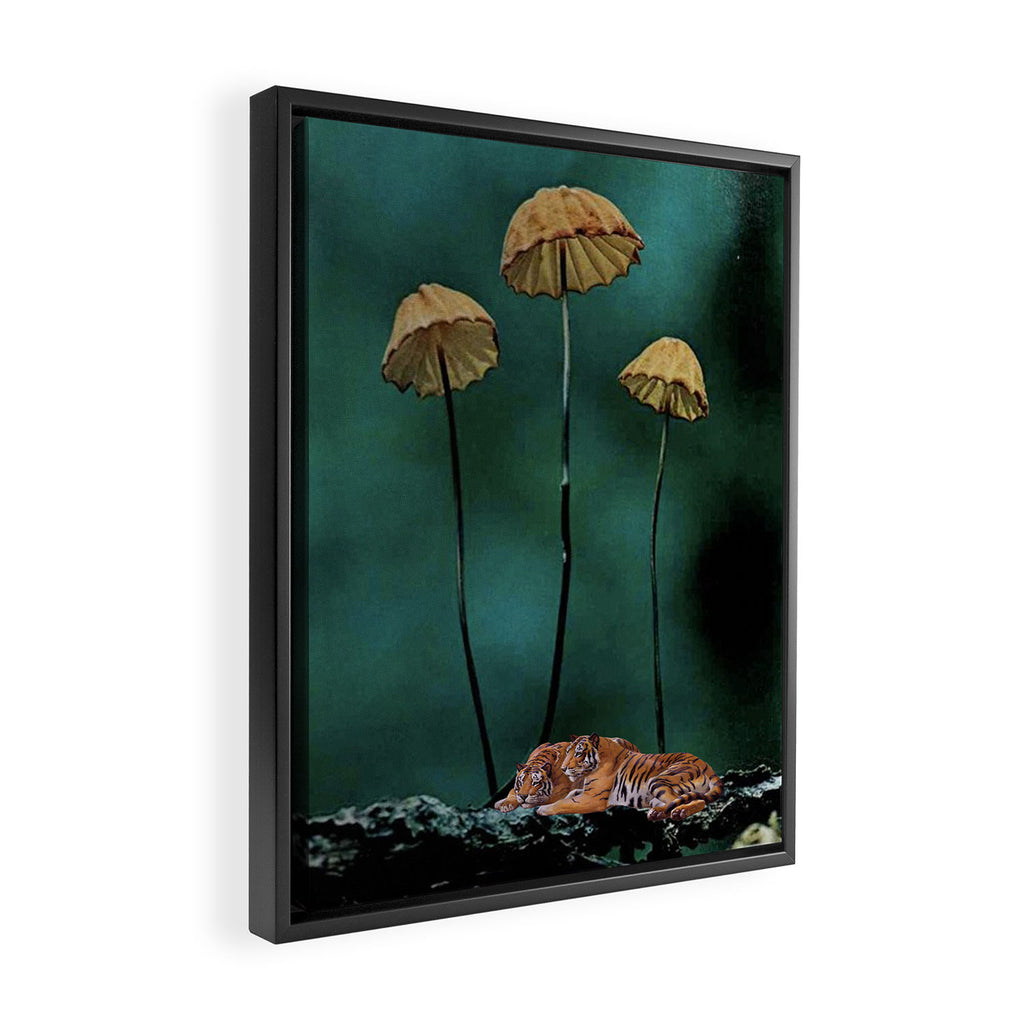 Resting Tigers Framed Canvas Print Gallery Image 2