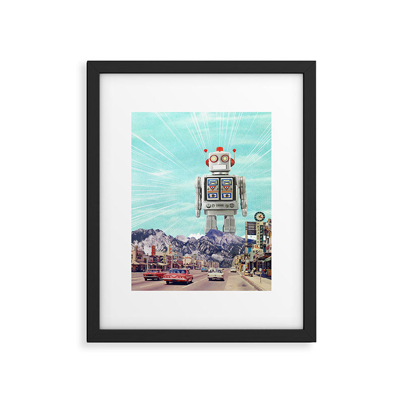 Robot in Town Framed Art Print Gallery Image 5