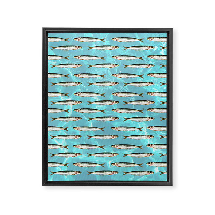 Sardines in the pool Framed Canvas Print Gallery Image 1