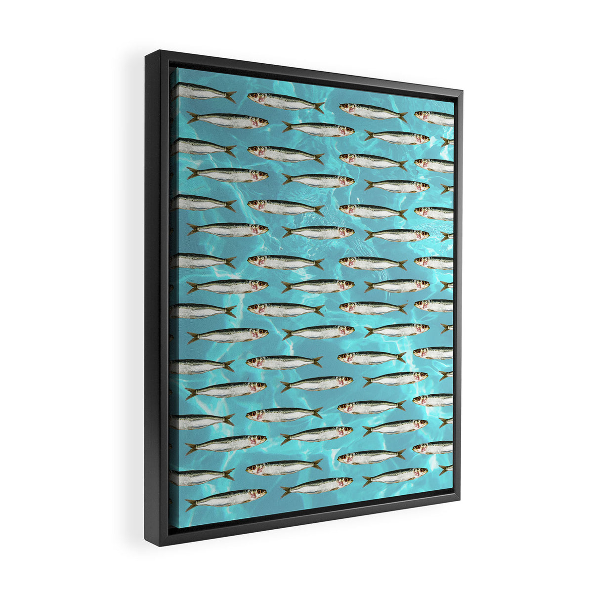Sardines in the pool Framed Canvas Print Gallery Image 2