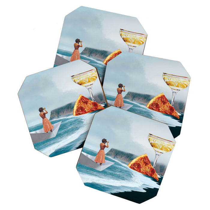 Sighting (Champagne & Pizza) Coaster Gallery Image 1