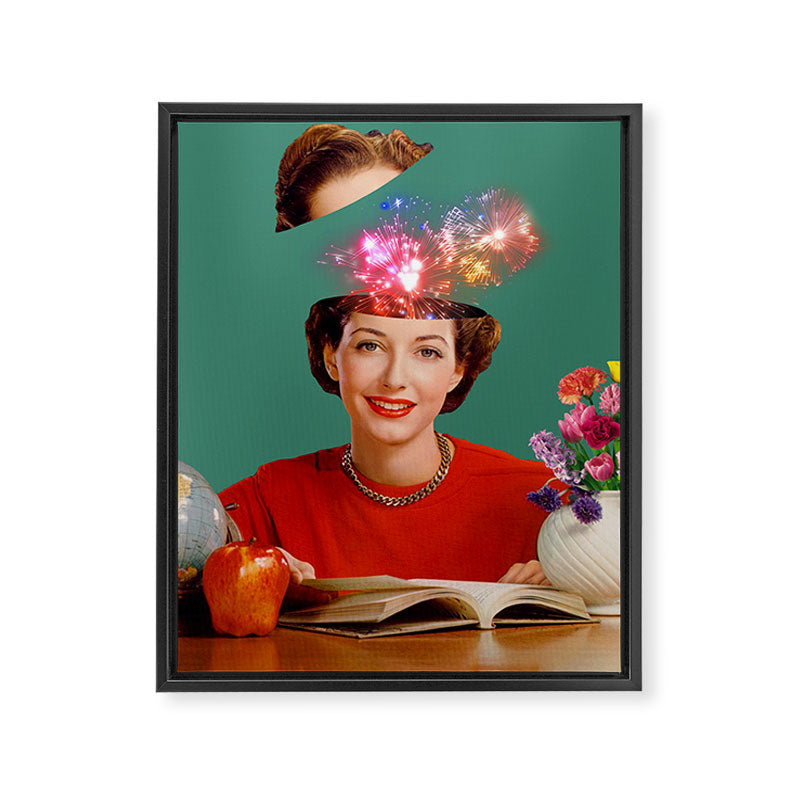 The Reader // Fireworks Framed Canvas Print Gallery Image 6