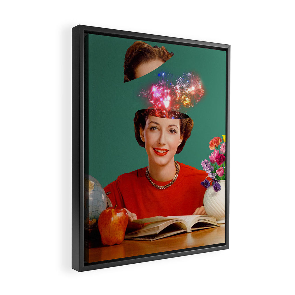 The Reader // Fireworks Framed Canvas Print Gallery Image 2