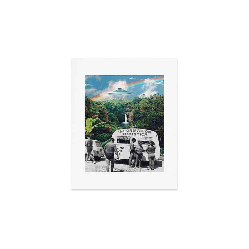 The Visitors // UFOs in Paradise Art Print Gallery Image 1