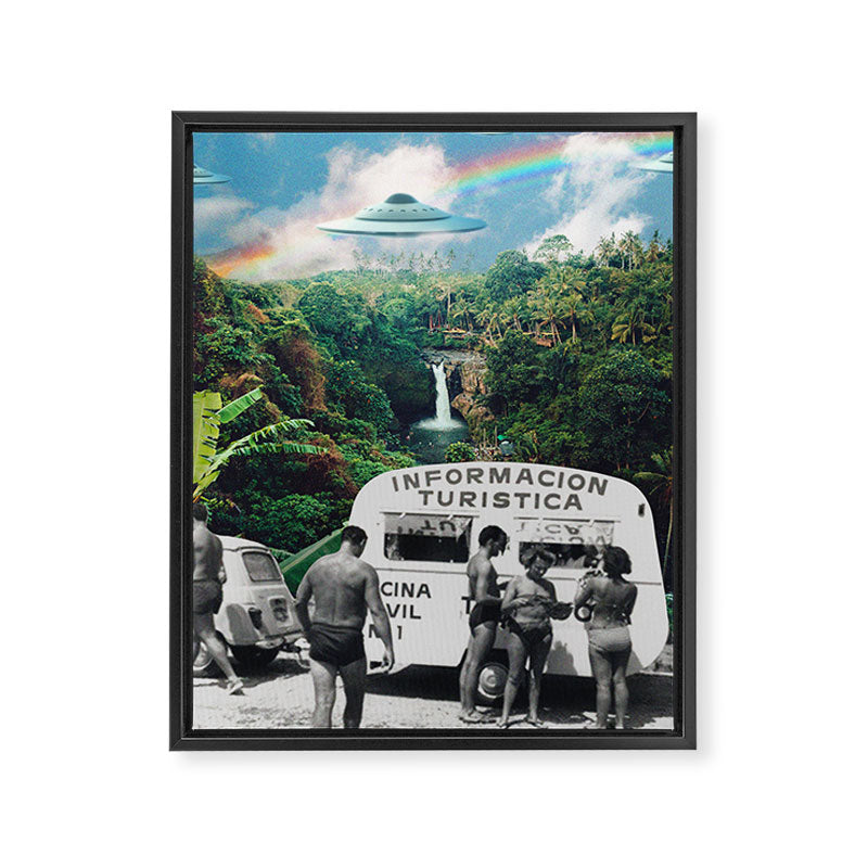 The Visitors // UFOs in Paradise Framed Canvas Print Gallery Image 6
