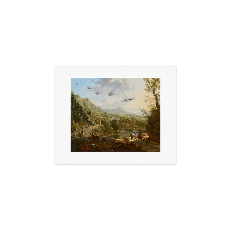 They were here all along / UFO in countryside Art Print Gallery Image 1