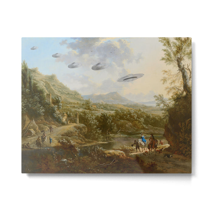 They were here all along / UFO in countryside Metal Print Gallery Image 1