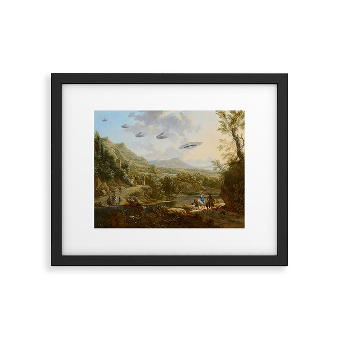 They were here all along / UFO in countryside Framed Art Print Gallery Image 1