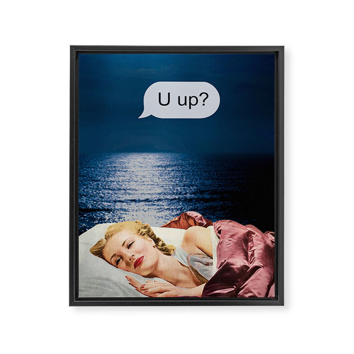 U up? Late night texts Framed Canvas Print Gallery Image 1