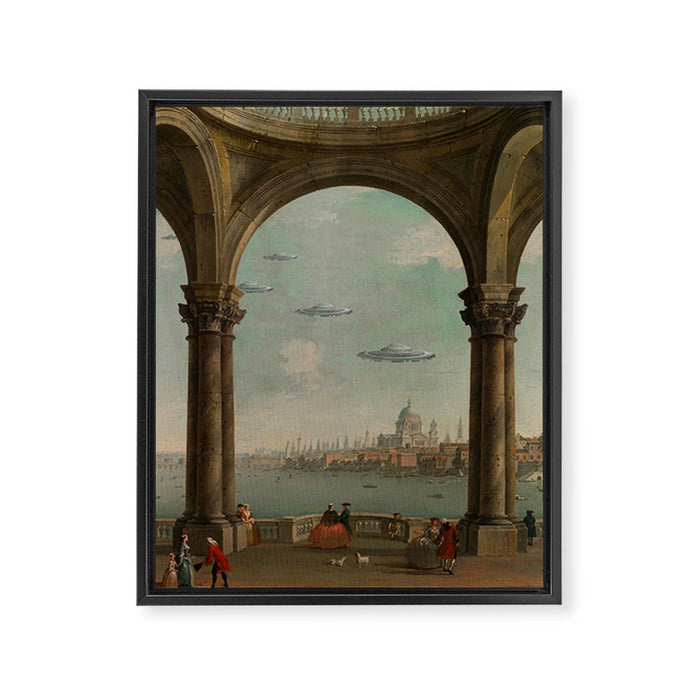 Venetian Promenade Framed Canvas Print Gallery Image 1