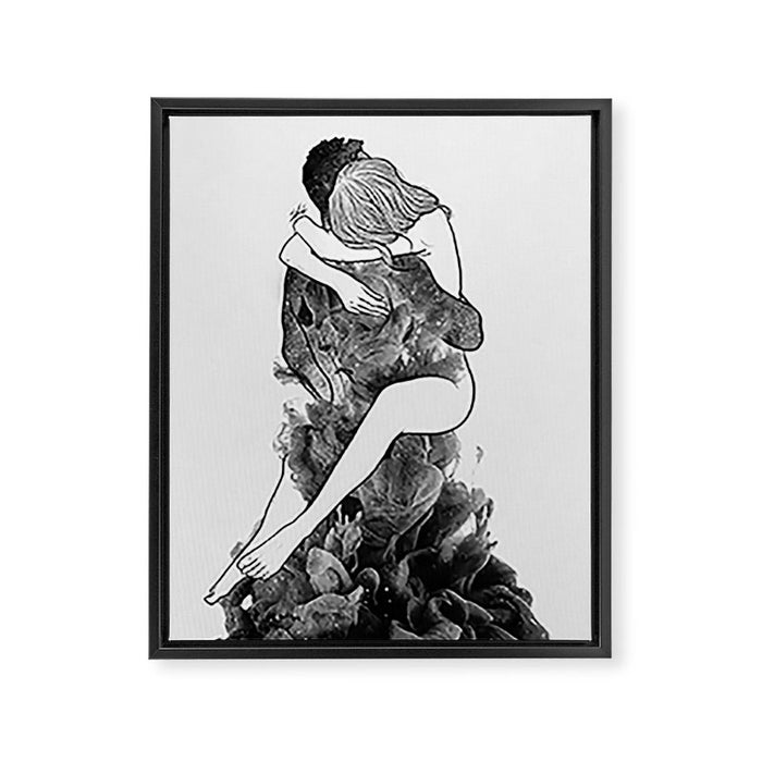 I find peace in your hug (E). Framed Canvas Print Gallery Image 1